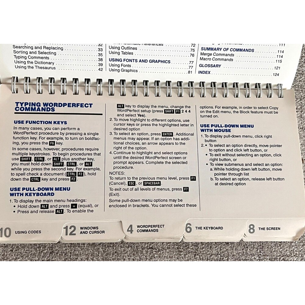 Vtg WordPerfect 5.1 MicroRef Quick Reference Command Guide Shortcut Codes IBM PC - Picture 4 of 10